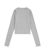 リブクロップロングスリーブ - グレー