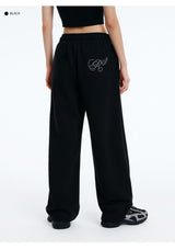 R DOT WING MINI ONE TUCK WIDE SWEAT PANTS (2color)