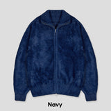Neville two-way angora knit zip-up