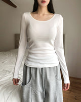 [U-BASIC] Obie Basic Slim U-Neck Long Sleeve