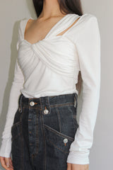 [3rd RE-STOCK] LONG SLEEVE TWIST TOP / IVORY