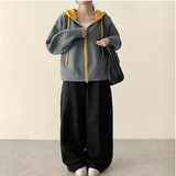 イアンフロントダイアゴナルインシジョンヘムストリングワイドパンツ