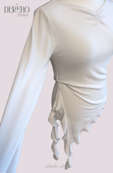 Side Shirring Lady Long Sleeve T-shirt