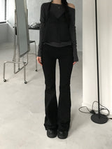 ルックスコットンブーツカットパンツ (2 colors)