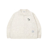 DYNA COLLAR-NECK KNIT ZIP-UP (3Color)