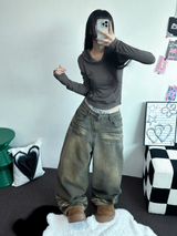 MUD CAT ウォッシングバルーンデニムパンツ 🤎🧸