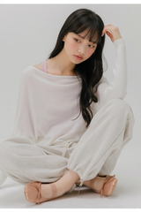 オフショルダー ニット トップ(IVORY)