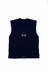 SLEEVELESS COTTON TEE (NAVY)