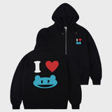 [UNISEX]I LOVE OF Hooded Zip-up
