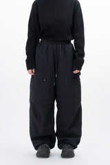 Pent Double Knee Cover Wide Balloon Pants