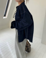 [Bellide made] デイズルーズフィットピンタックデニムシャツ