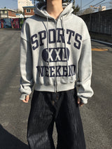 Sports crop hooded Zip-Up 2C