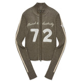 GARMENT HIGH NECK KNIT ZIP UP [KHAKI]