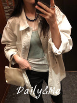 Loose fit cotton jacket(onecolor)