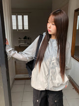 Fran Curved Two-Way Hood Windbreaker