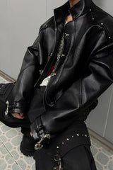 Python Embossed Buckle Jacket