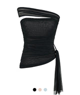 Seia Slim Sheer Shirring Top
