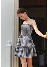 Marie Check Dress Black