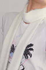 FUR KNIT LONG MUFFLER / IVORY