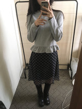 フリルロングスリーブTシャツ