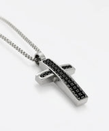 NN-101 Black Line Cross Necklace