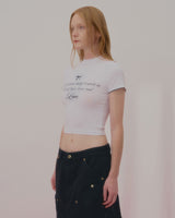 ラブレースクロップTシャツ-WHITE