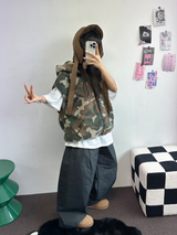 ヒーターパディング❤スナップオーバーロングパンツ 🩶🖤💚3COLOR