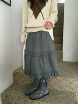 Cotton ruffled skirt