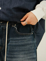 CR Wide Denim Banding Balloon Pants