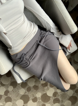 Nave Shirring Unbal Long Skirt (2color)