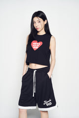 25SS アグリーハートクロップスリーブレス ブラック