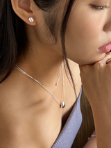 Cotton ball earring (silver)