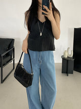 Derin Frill Bustier Sleeveless Blouse