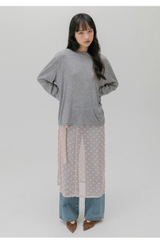 SEE THROUGH LIP T-SHIRT (GRAY)