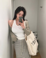 [MADE] Ballet, rib V-neck holter camisole