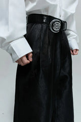 Crinkled High Waist Wide Leg Pants