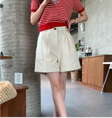 Slow Collar Striped Short Sleeve Knit / 5 Colors