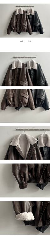 Evil Aubang Wool Collar Leather Jumper