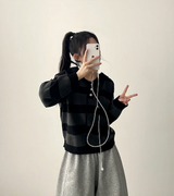 Beaded Dangara Snap Knit Hooded