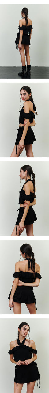 ROSALIE FRILL TOP black