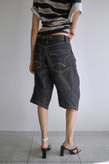 26SS★ CINCH BACK STITCH BERMUDA JEANS