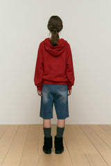 LOWKEY BOOK CLUB LETTERING RAGLAN HOODIE [RED]