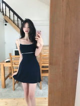 [MADE] Marine-Style Color-Block Sleeveless Dress with Built-in Bra Cups