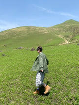 Band Button Cargo Bermuda Pants