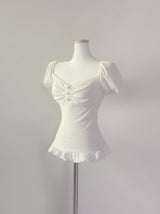 Rudica Puff Frill Top (white)