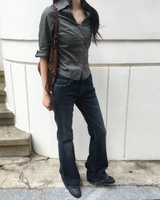 OOT back shirring boots cut denim pants