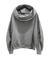 Enri cowl neck hood off-shoulder sweatshirt