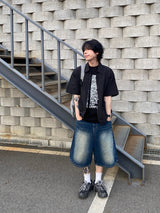 ティーンウォッシングバミューダデニムハーフパンツ1C