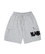 BBD Graffiti Logo Oversized Cargo Sweatshorts (Gray)