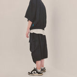 street shape capri shorts_black